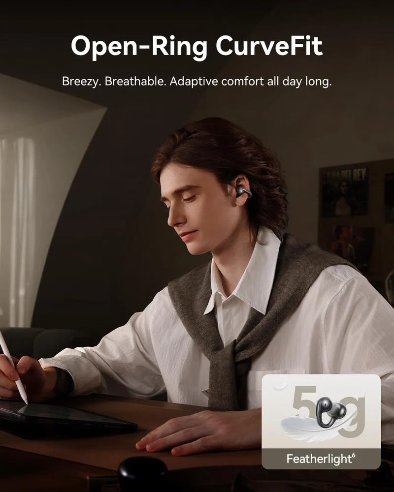 Baseus Bowie MC1 Pro Open Ear Clip-On Kopfhörer, Hi-Res LDAC & HiFi4 Akustischer Sound, 5g Ultraleic