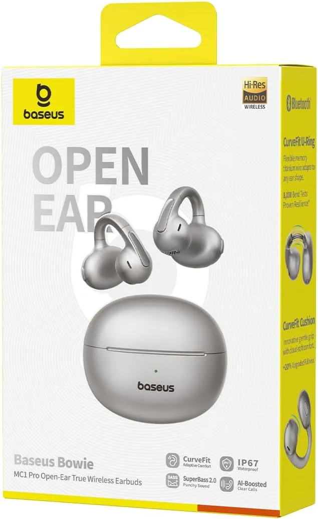 Baseus Bowie MC1 Pro Open Ear Clip-On Kopfhörer, Hi-Res LDAC & HiFi4 Akustischer Sound, 5g Ultraleic