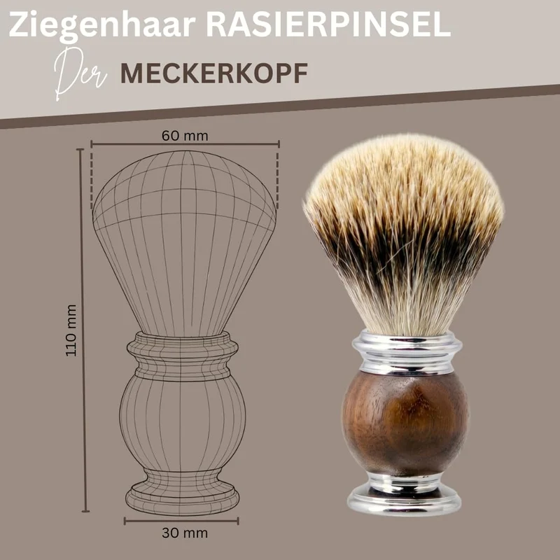 Rasierset Für Manner - Sicherheitsrasierer, Ständer, Schale, Rasierseife, Deo Mouse Creme, Echthaar