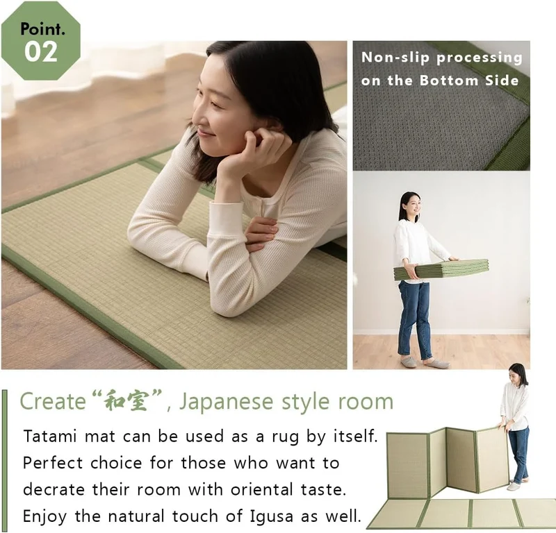 EMOOR Japanische Futon Matratze Premium CLASSE 160 x 200 cm und Faltbare Tatami Matte (Igusa Matratz