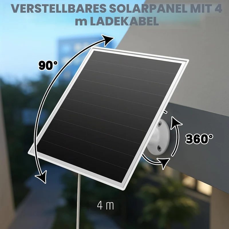 6W Solarpanel für Ringkamera, Netzladegerät mit Kontrollleuchte, 2 Schnelllade-Solarladegeräte für R