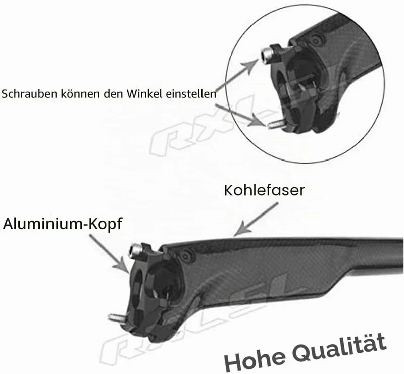 Sattelstütze Carbon，RXL SL MTB sattelstütze 27.2/30.8/31.6mm Fahrrad sattelstütze schwarz 350/400mm