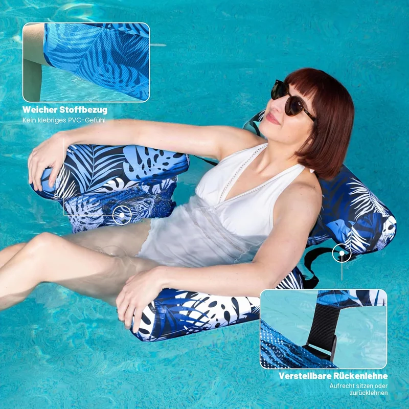 SLOOSH Luftmatratze Pool Wasser für Erwachsene, aufblasbarer Sessel, schwimmende Hängematte, aufblas