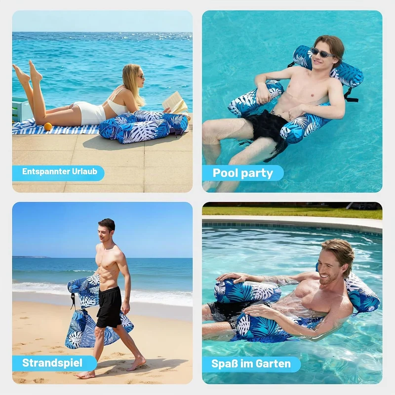 SLOOSH Luftmatratze Pool Wasser für Erwachsene, aufblasbarer Sessel, schwimmende Hängematte, aufblas