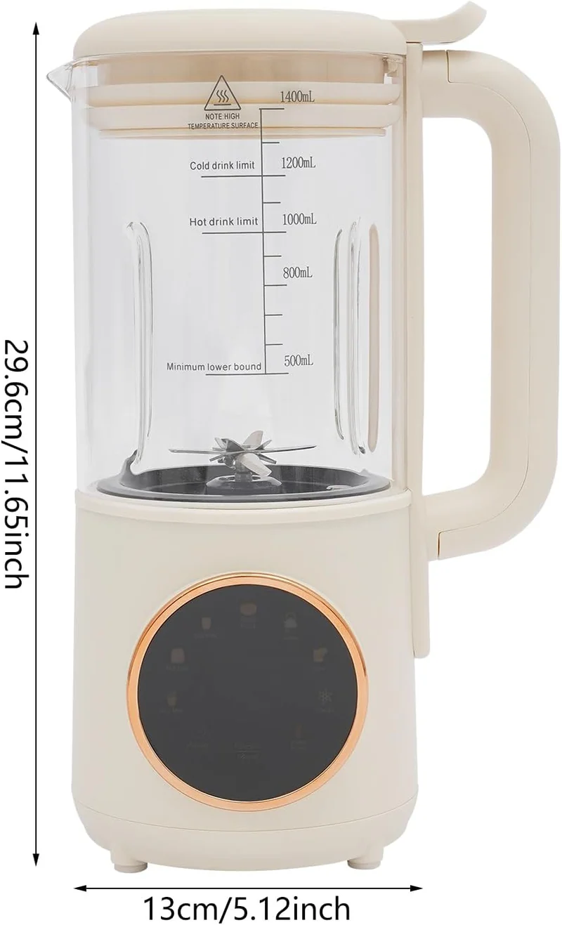 Sojamilch Maschine 1000/1400ml Nussmilchmaschine Automatische Mandelmilchmaschine Selbstreinigend Pf