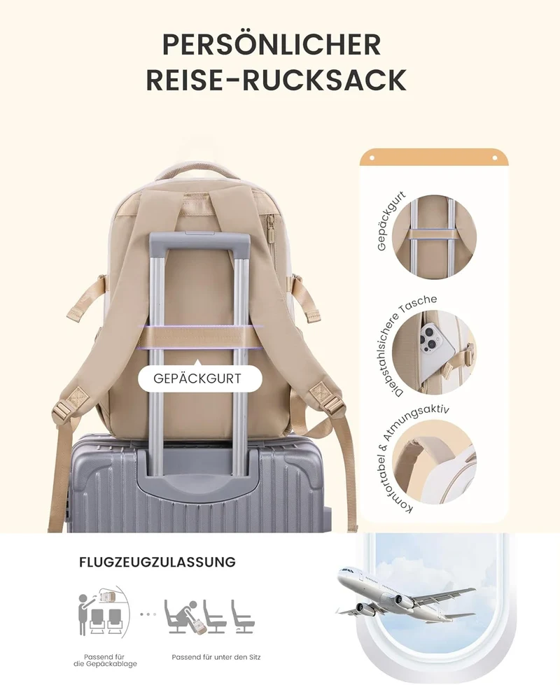 LOVEVOOK Rucksack Damen 15,6 Zoll Laptop Schulrucksack Mädchen Teenager, Wasserdichter Schultasche B