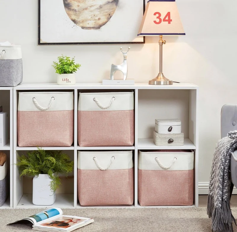 Mangata Aufbewahrungsbox, 33x38x33cm Aufbewahrungskorb Stoff, Box in Würfel für Schrank, Regal, und