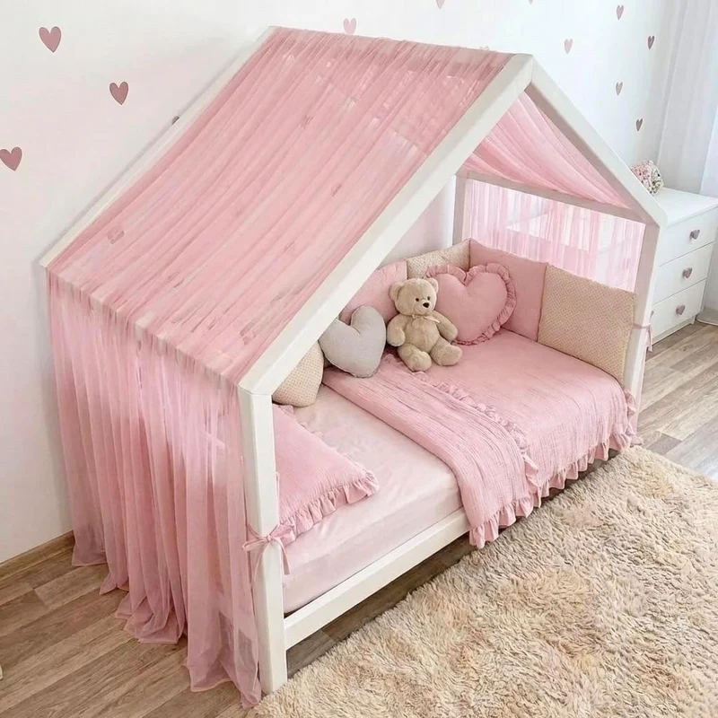 Baby Fancyroom Hausbett Himmel aus Tüll, Handgefertigt, Gekräuselt, Baldachin, Betthimmel für Kinder