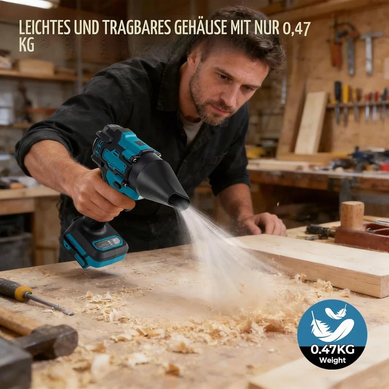 Akku-Staubwedelgebläse für Makita 18V, 2 in 1 Handstaubsauger Bürstenloser Laubbläser 85000 U/min mi