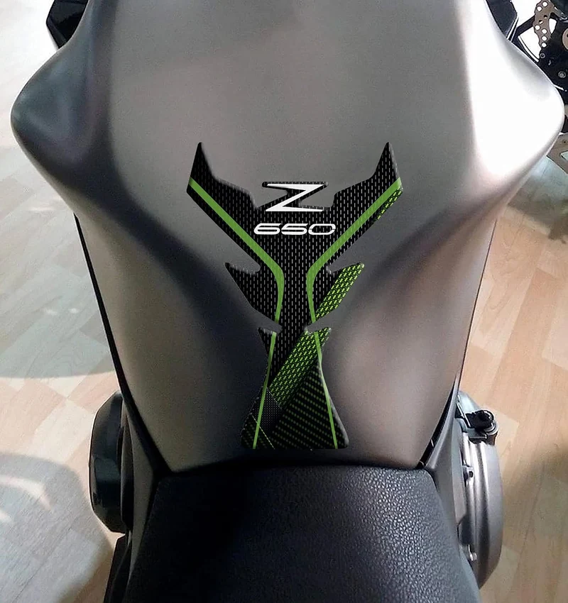 Harz-Aufkleber mit 3D-Effekt, für Motorrad, kompatibel mit Kawasaki Z650 (Metallic Spark Black, komp