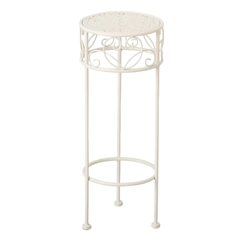 Hoher Beistelltisch weiss Metall Telefontisch Pflanzentisch Blumenständer Tisch (Klein 20 x 50 cm),