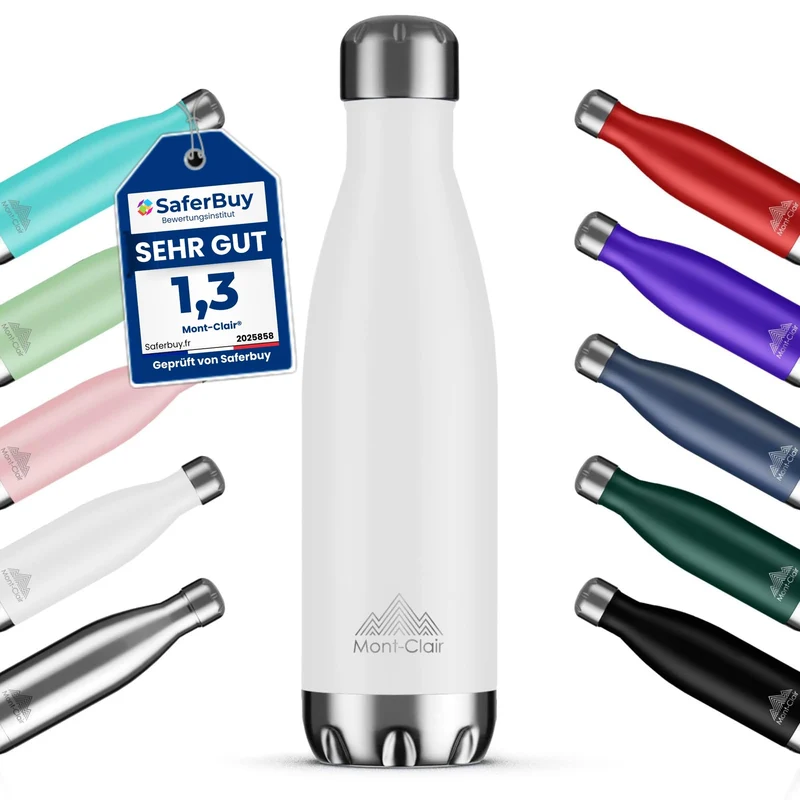 Mont-Clair H2O Trinkflasche Edelstahl - Thermosflasche - BPA-freie - Water Bottle, Edelstahl trinkfl