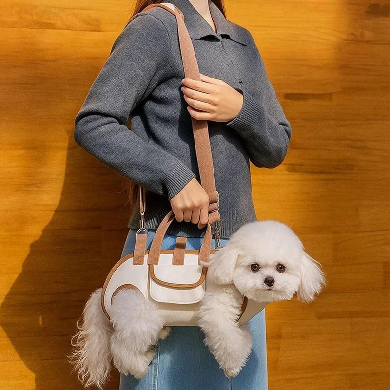 Hundetasche Mit Hunde Weste, Haustierweste Mit Riemen Für Kleiners Hunde Und Katzen, Tragbare Umhäng