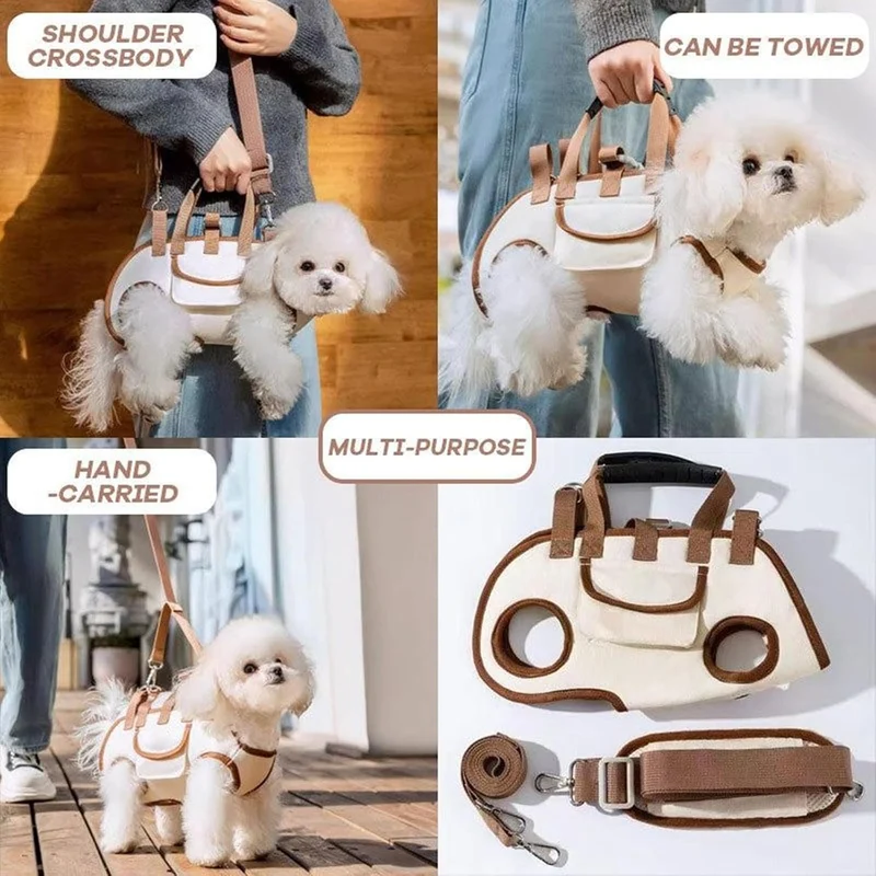Hundetasche Mit Hunde Weste, Haustierweste Mit Riemen Für Kleiners Hunde Und Katzen, Tragbare Umhäng