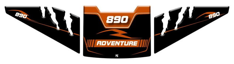 Aufkleber mit 3D-Effekt, Tankschutz aus Harz, kompatibel mit PS KTM 890 Adventure R - Tankpad und Se