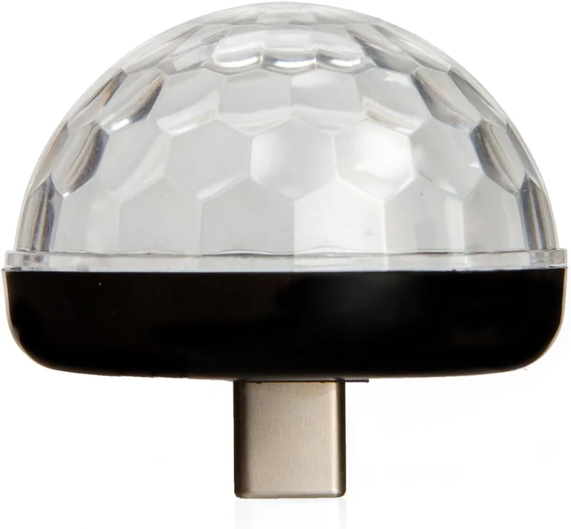 Kikkerland Telefon Disco Licht mit Typ C Port - Neuheit Selfie Licht Pulse mit Musik - Handy Adapter