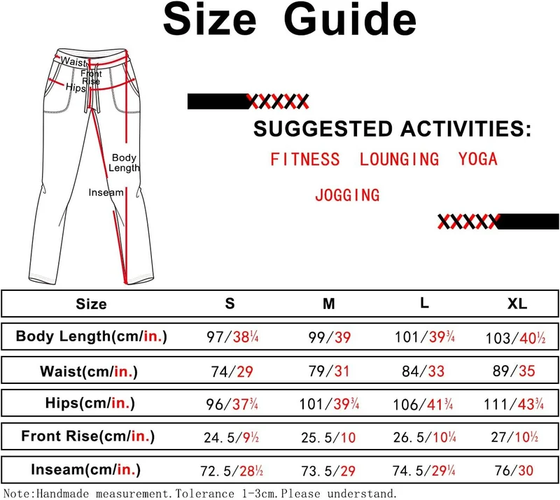 icyzone Damen Jogginghose Sweathose Lang Sporthose Freizeithose geradem Bein Hose mit Tunnelzug L Ma