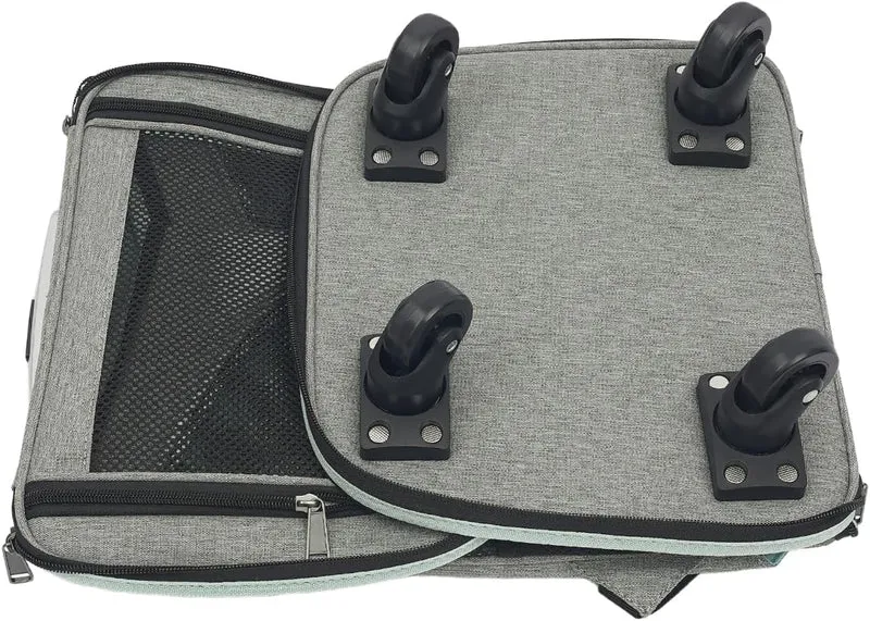 Hundetransportbox mit Rollen,Faltbarer Transportbox,Katzenrucksack mit Teleskopgriff,Transportboxen