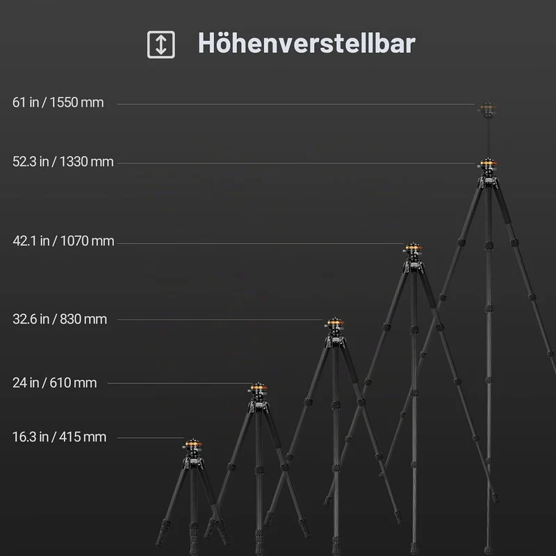 TARION Kamera Stativ Kamerastativ Reisestativ: Kompakt Dreibein Stative Leicht Videostativ aus Kohle