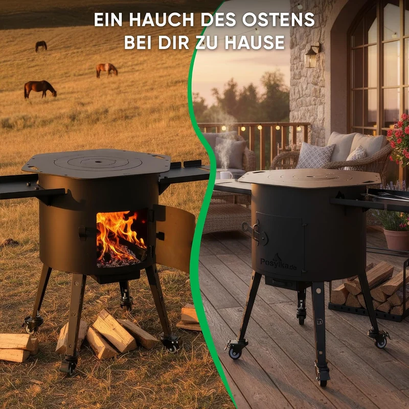 Feuerofen Utschak Ø 40cm für Kazan Wok 12L | Kasan-Ofen Учаг Feuerschale Gulaschkanone | Usbekische
