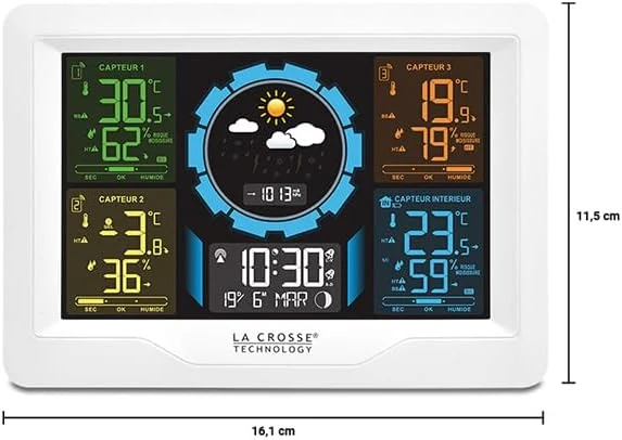 La Crosse Technology - WS6304 Wetterstation bunt 3 Sensoren – Weiss
