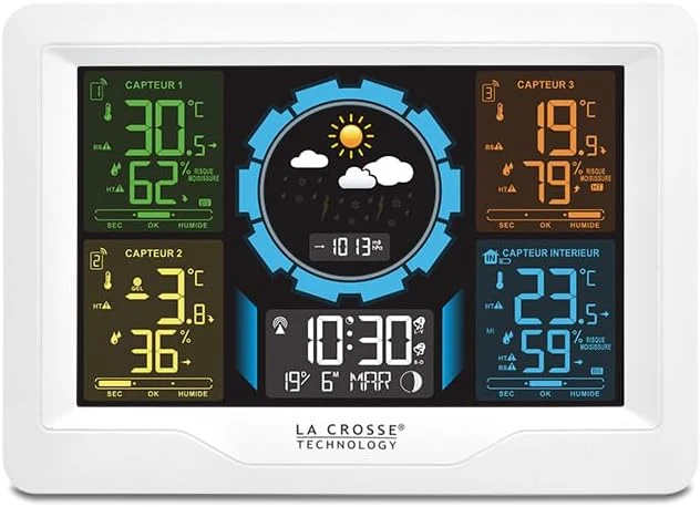 La Crosse Technology - WS6304 Wetterstation bunt 3 Sensoren – Weiss