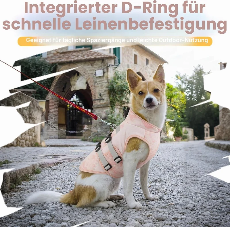 Hunde Kühlweste Sommer Atmungsaktiv Leicht Kühlmantel Hund Mit Leinenring, Verstellbar Sonnenschutz