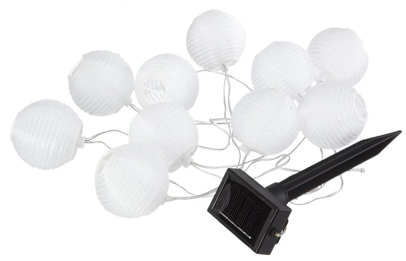 Best Season 477-13 LED-Solarlichterkette "White Ball", 10-teilig, 2,7 m, outdoor, cool weiss