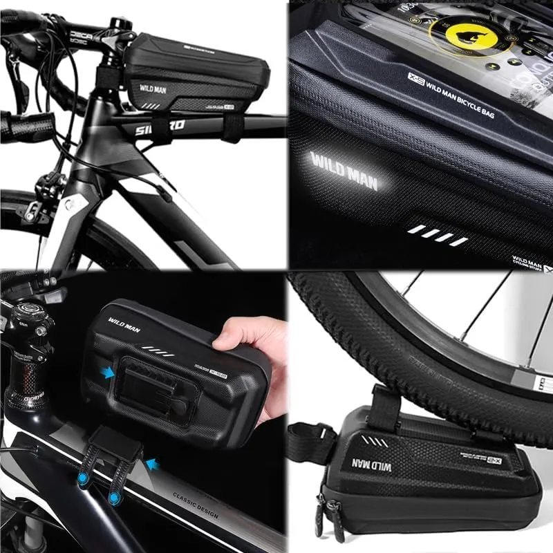 Rahmentasche Fahrrad - wasserdichte Oberrohrtasche Fahrrad Handytasche mit TPU-Touchscreen für Smart
