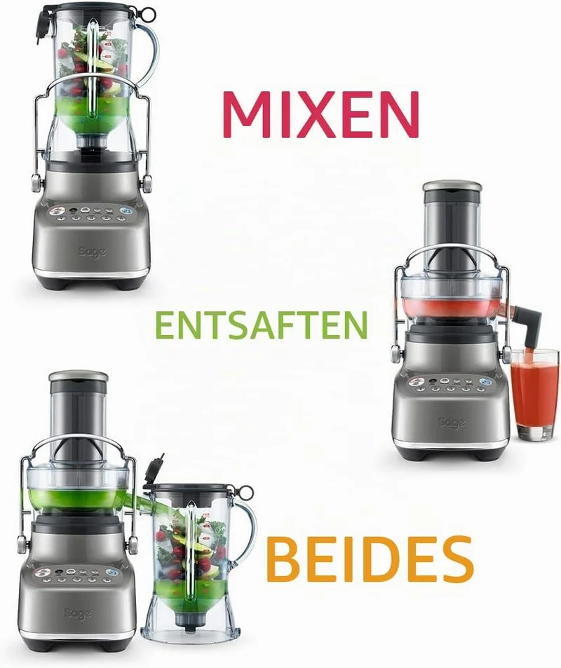 Sage - The 3X Bluicer - 2-in-1 Mixer & Entsafter für Smoothies, Säfte, Frappes, Slushies & Cocktails