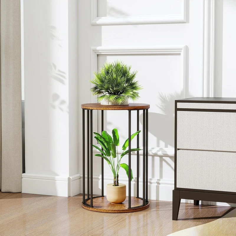 HDANI Rund Pflanzenständer Metall 45cm,Solider und Robuster Blumenständer für Wohnzimmer, Garten,Bal