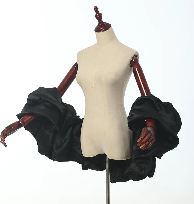 Satin-Umhang mit Puffärmeln, Brautschal, gerüschter Bolero, Wickeltuch für Braut, Hochzeitskleid, Ve