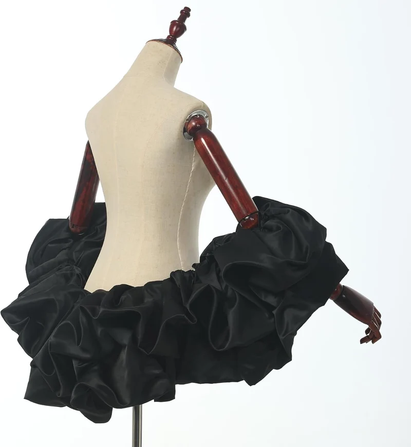 Satin-Umhang mit Puffärmeln, Brautschal, gerüschter Bolero, Wickeltuch für Braut, Hochzeitskleid, Ve