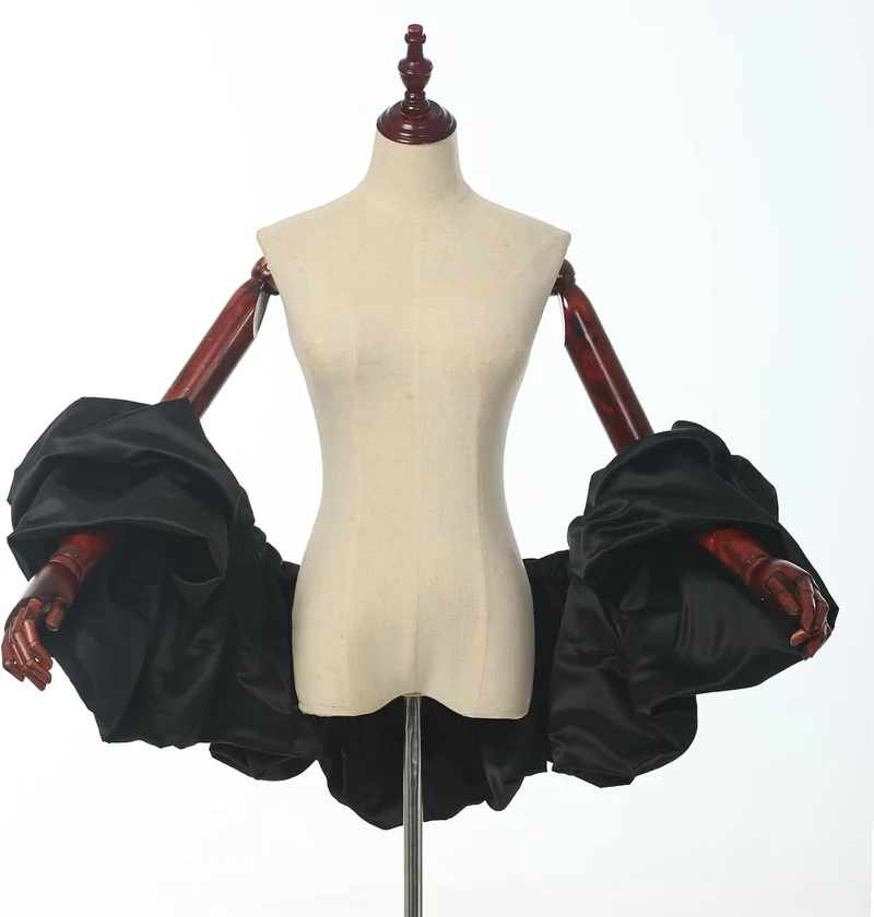 Satin-Umhang mit Puffärmeln, Brautschal, gerüschter Bolero, Wickeltuch für Braut, Hochzeitskleid, Ve