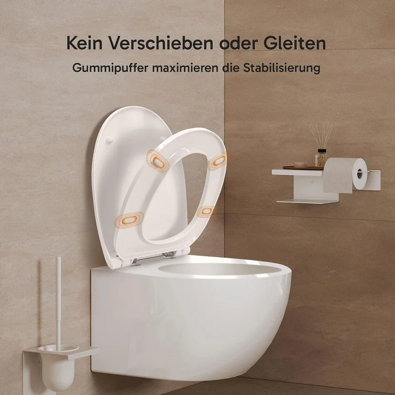 Hochkönig WC-Sitz Weiss – Premium Duroplast mit Softclose & Edelstahl Scharnier – Antibakteriell, ab