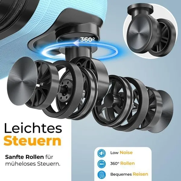 KESSER® Reisekoffer 84L Koffer ABS Hartschalenkoffer mit Zahlenschloss, Kofferwaage & Reisebrieftasc