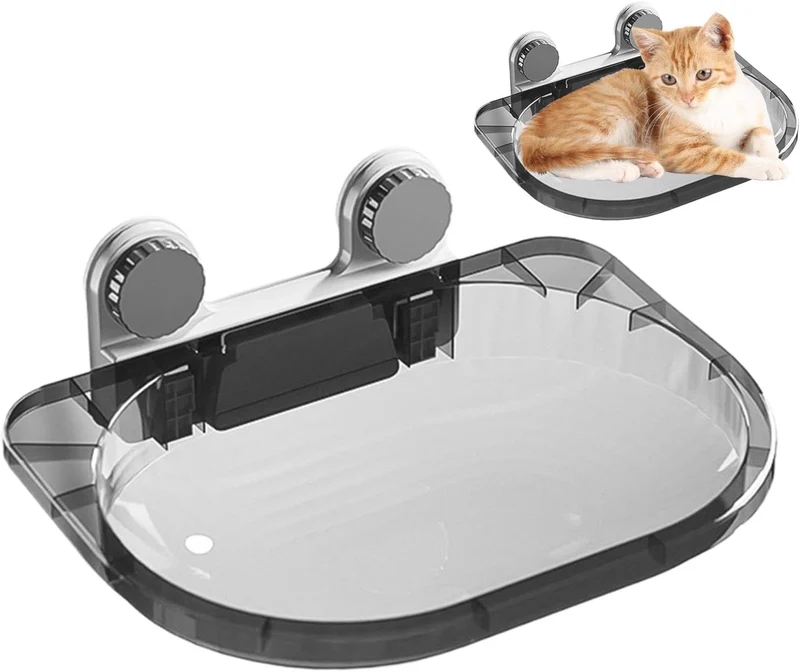 Katzenbarsch | Fensterplatz | Transparenter Barsch | Katzenregal | Platzsparender, am Fenster montie