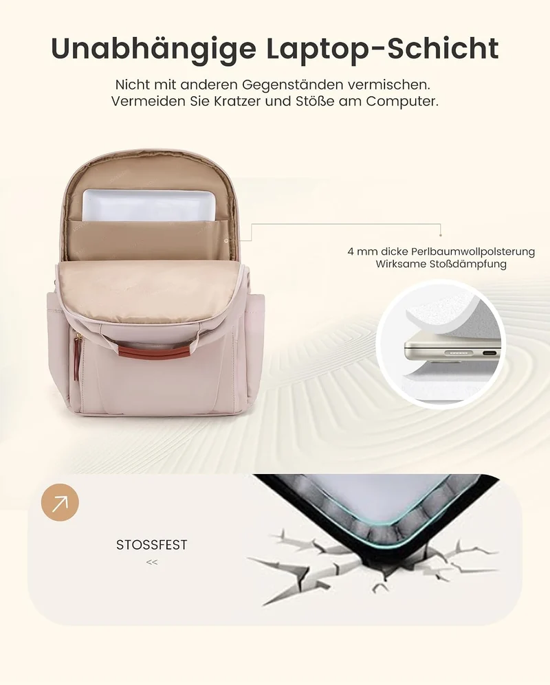 LOVEVOOK Laptop Rucksack Damen, Wasserdicht 17 Zoll Arbeitsrucksack Schulrucksack Teenager für Gross