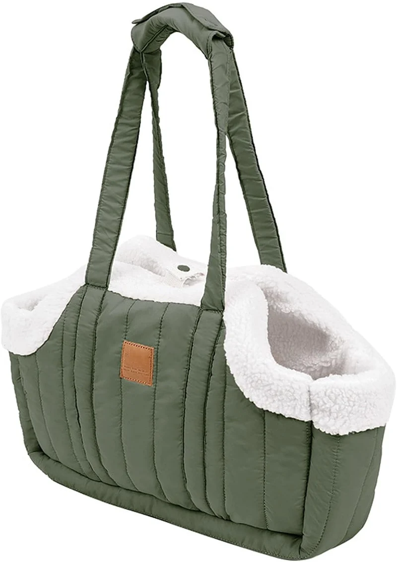 Kleine Hundetragetasche aus Winterfleece, warme Hundetragetasche mit sicherem Geschirr-Clip Grossen