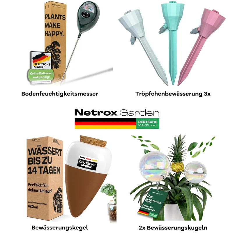 Netrox Bewässerungskegel aus Ton – 1x 750ml – ideal im Urlaub, bis 14 Tage – automatische Pflanzenbe