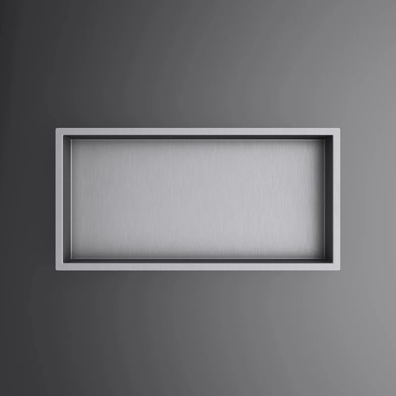 Mai & Mai Duschnische Bad Silber 30cm x 60cm x 8,3cm Wandnische befliesbar aus Edelstahl Duschregal