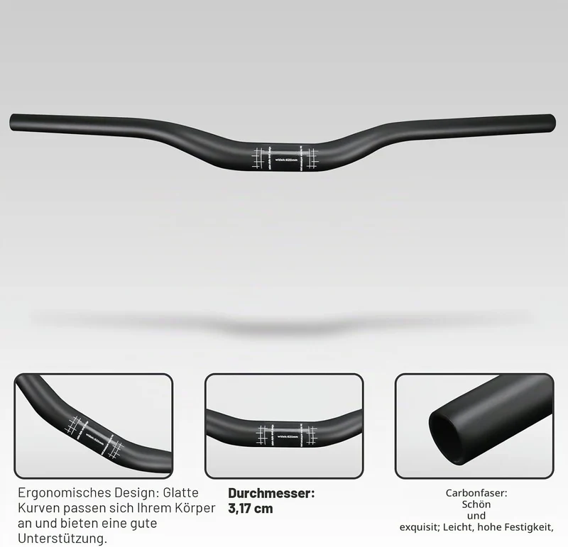 mtb lenker 31.8 carbon RXL SL downhill lenker mtb UD matt rise 18mm 680mm kein Logo UD matt Riser Ba