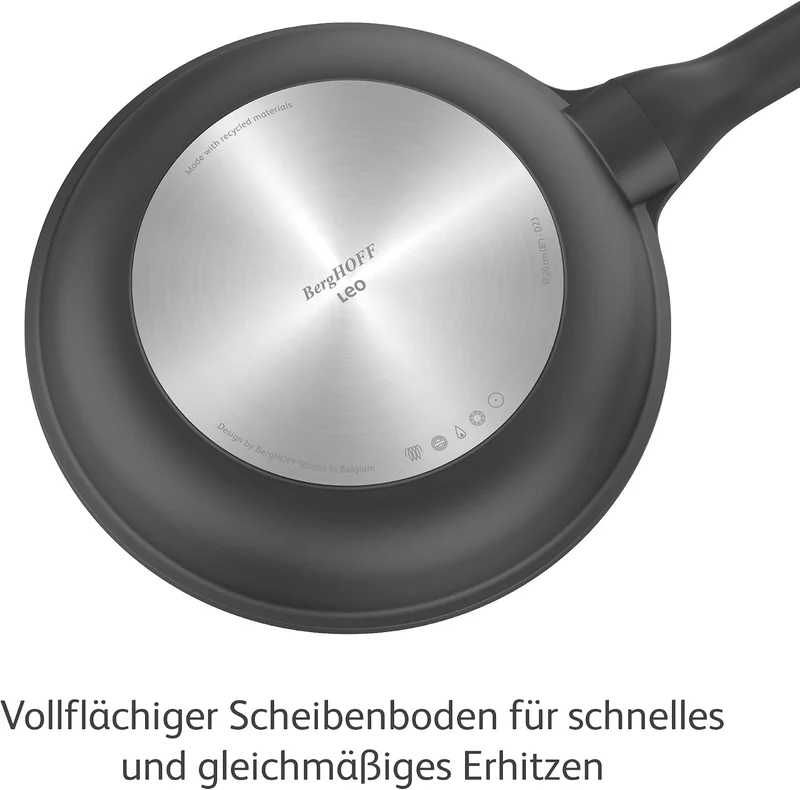 BergHOFF Leo Wok mit Deckel 28cm - Wokpfanne induktion - Wok non Stick - Asia pfanne für alle Herdar