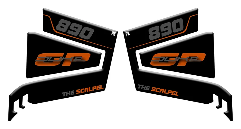 Paraserbatoio.it Aufkleber mit 3D-Effekt, Tankschutz aus Harz, kompatibel mit KTM Duke 890 GT, Seite