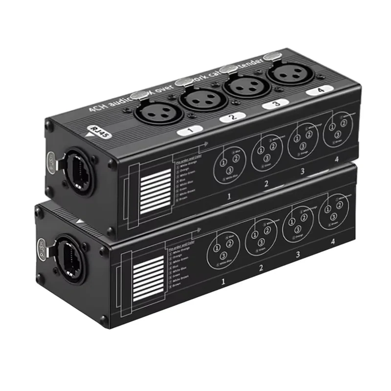 1 Paar XLR/Audio RJ45 Cat5/Cat6 Ethernet 4-K XLR-Extender, Sender/Empfänger für Bühnen ab