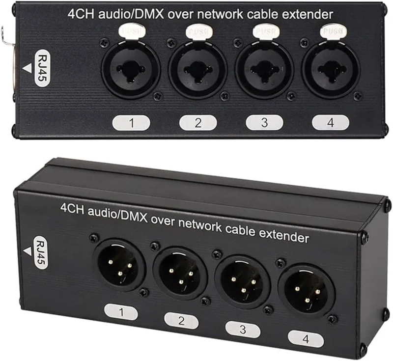 1 Paar XLR/Audio RJ45 Cat5/Cat6 Ethernet 4-K XLR-Extender, Sender/Empfänger für Bühnen ab