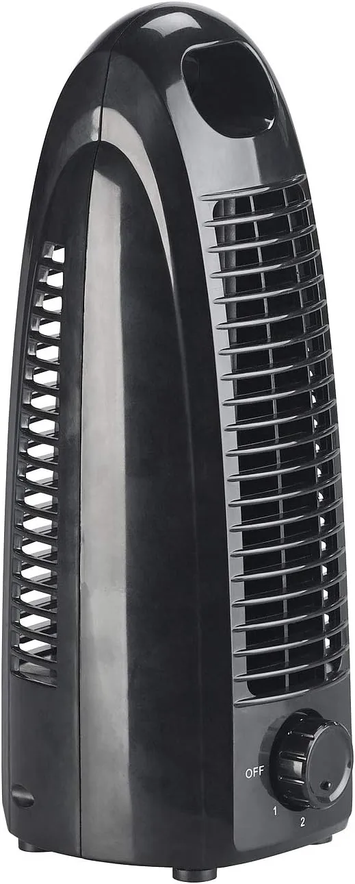 Sichler Haushaltsgeräte Kleiner Turmventilator: Turm-Tischventilator VT-110 mit 2 Geschwindigkeits-S