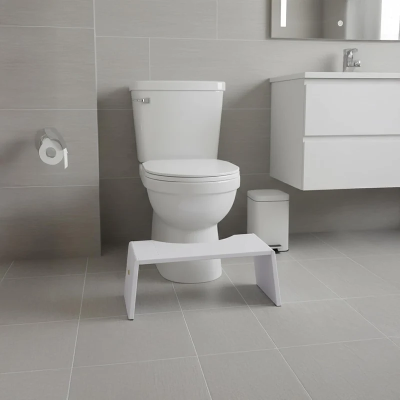 Relaxdays Toilettenhocker, klappbar, Hocker Toilettengang, Erwachsene, Bambus, rutschfest, HxBxT: 19