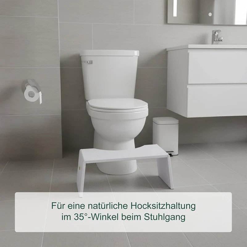 Relaxdays Toilettenhocker, klappbar, Hocker Toilettengang, Erwachsene, Bambus, rutschfest, HxBxT: 19