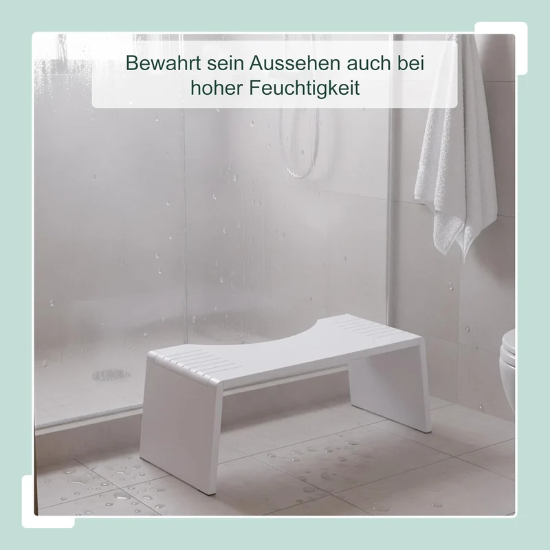 Relaxdays Toilettenhocker, klappbar, Hocker Toilettengang, Erwachsene, Bambus, rutschfest, HxBxT: 19